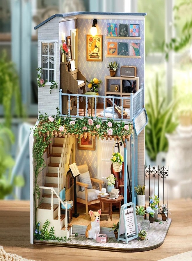 CUTEROOM Miniature House Kits for Adults,Mini Dollhouse Wooden Furniture Kit, DIY Craft Kits Creative Room Tiny House for Decoration- Garden Music House - Image 5